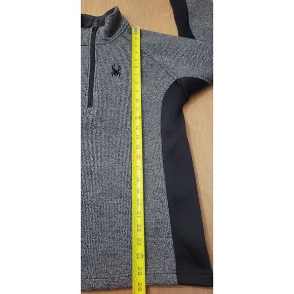 Spyder 1/4 Zip Pullover Sweater Size Medium Men's Gray & Black Fleece Lined - Picture 7 of 10